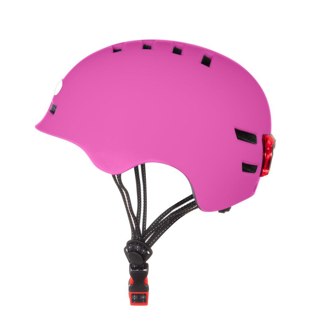 BLUETOUCH bezpečnostní helma s LED - růžová, S 4/5