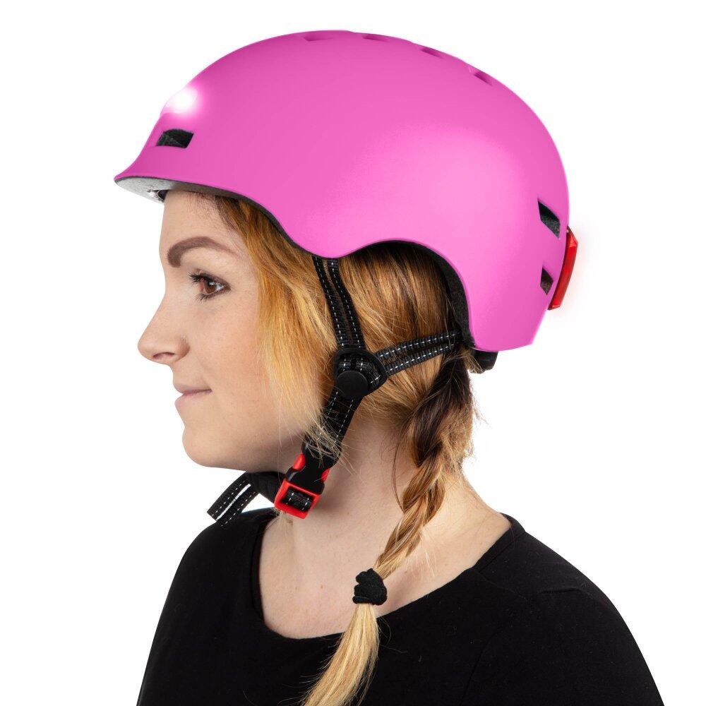 BLUETOUCH BLUETOUCH bezpečnostní helma s LED - růžová, S