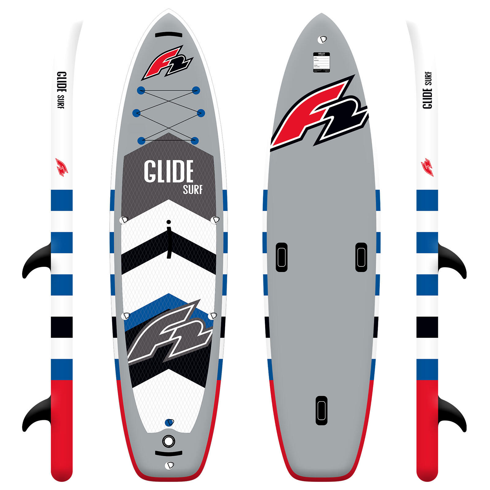 F2  SUP Stand Up Paddle Board Glide Surf  11'7''  Grau 2/7