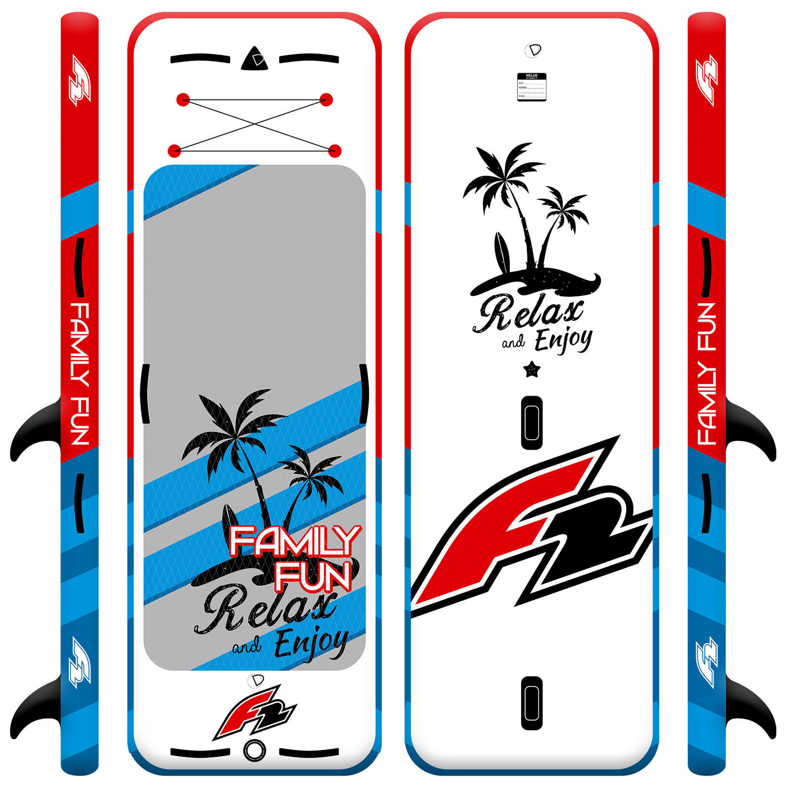 F2  SUP Stand Up Paddle Board Family Fun  9'8''  Rot 2/2