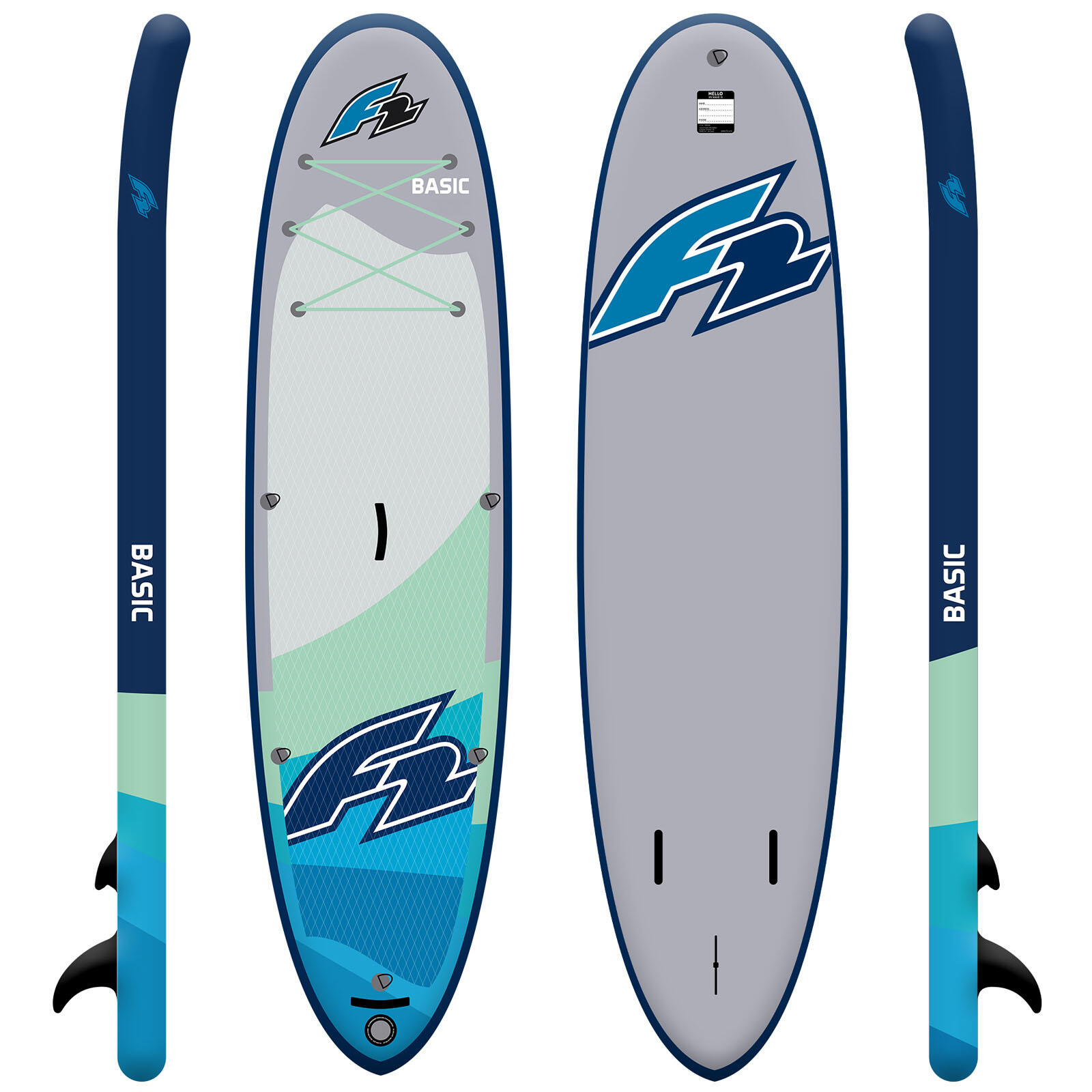 F2  SUP Stand Up Paddle Board Basic Round Sail Set 10'6''  Grau 2/2