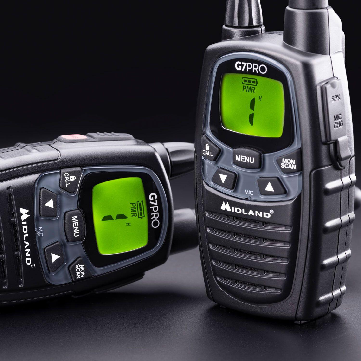 MIDLAND G7 PRO Twin - Talkie-Walkie PMR446 16 canaux, écran LCD, VOX (lot de 2) 2/7