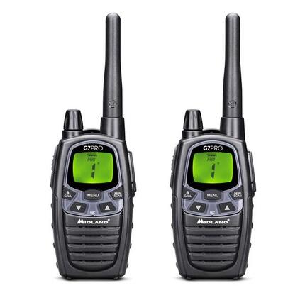 MIDLAND G7 PRO Twin - Talkie-Walkie PMR446 16 canaux, écran LCD, VOX (lot de 2)