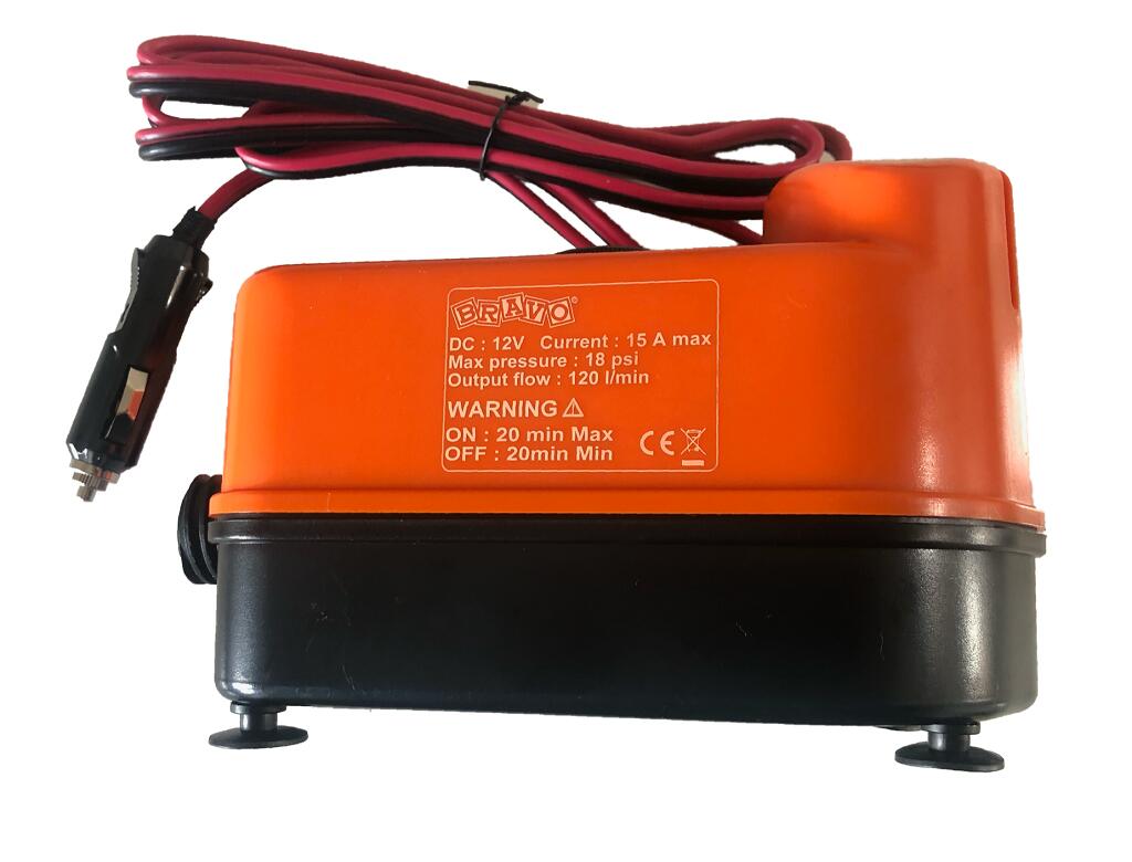 Pompka elektryczna do kajaka deski sup Bravo BP12B 12v 18 PSI 3/7