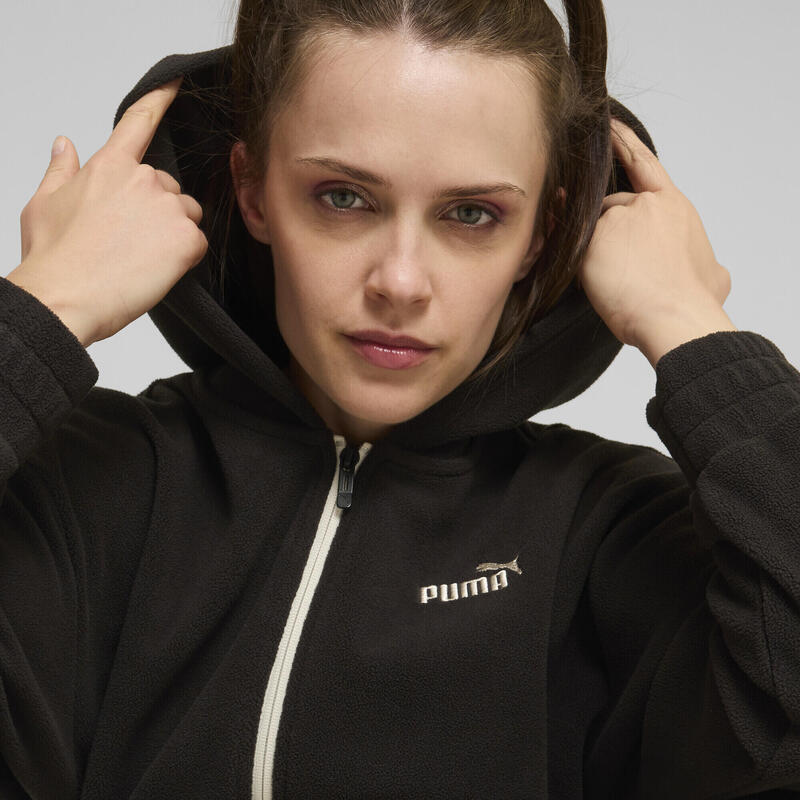 Mikina s kapucí na zip ESS ELEVATED PUMA Black