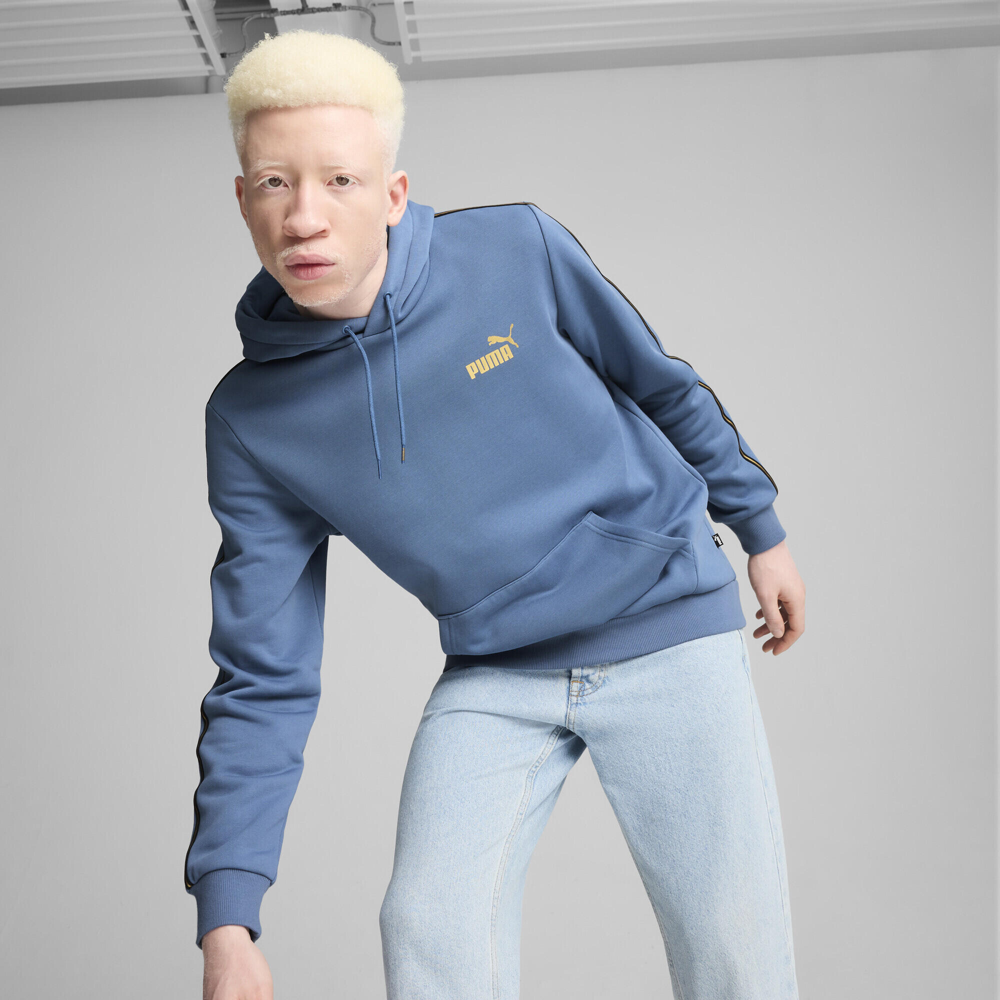 ESS TAPE MINIMAL GOLD hoodie voor heren PUMA Blue Horizon 4/7