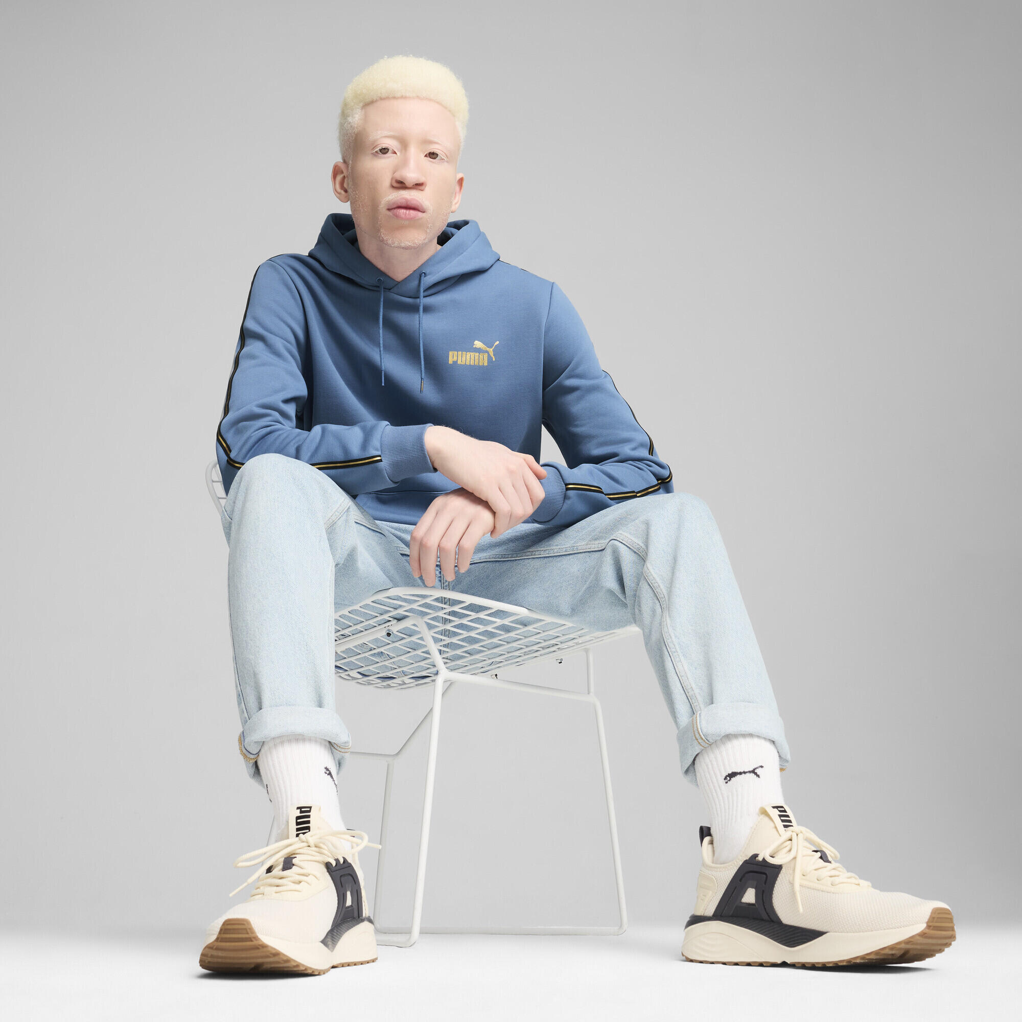 ESS TAPE MINIMAL GOLD hoodie voor heren PUMA Blue Horizon 6/7