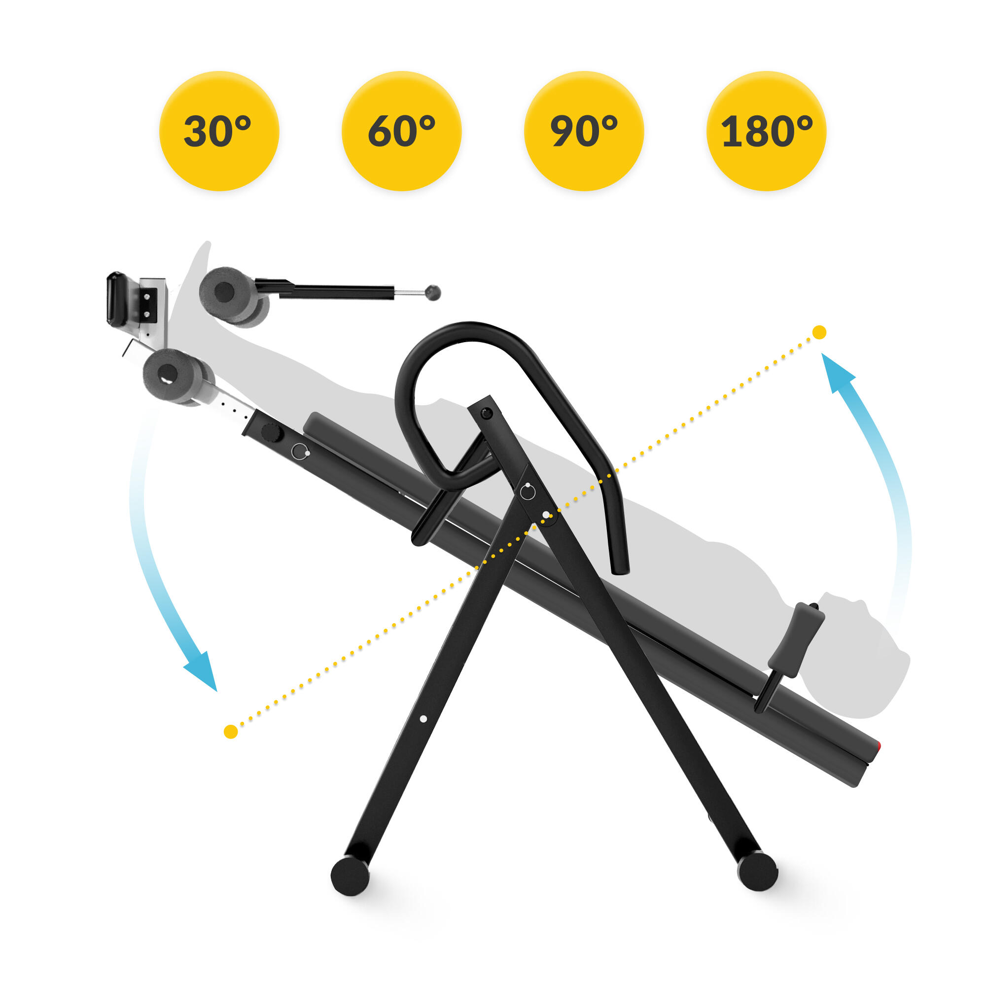Inversionsbank 4FIZJO Schwerkrafttrainer Rückentrainer Klappbar Fitnesstraining 6/7