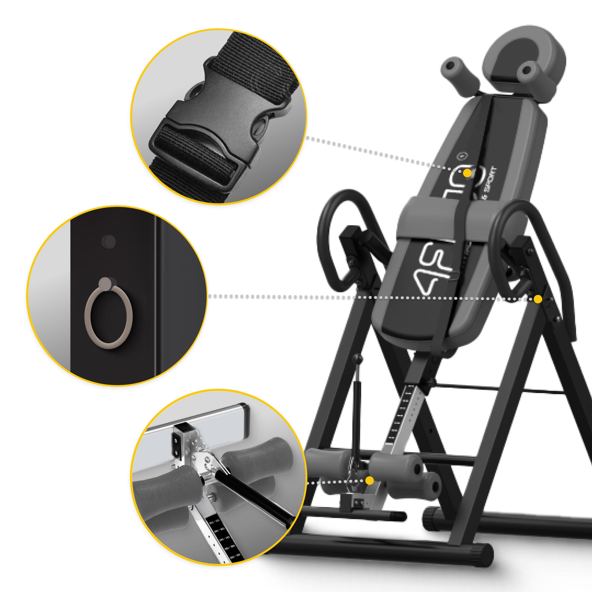 Inversionsbank 4FIZJO Schwerkrafttrainer Rückentrainer Klappbar Fitnesstraining 5/7