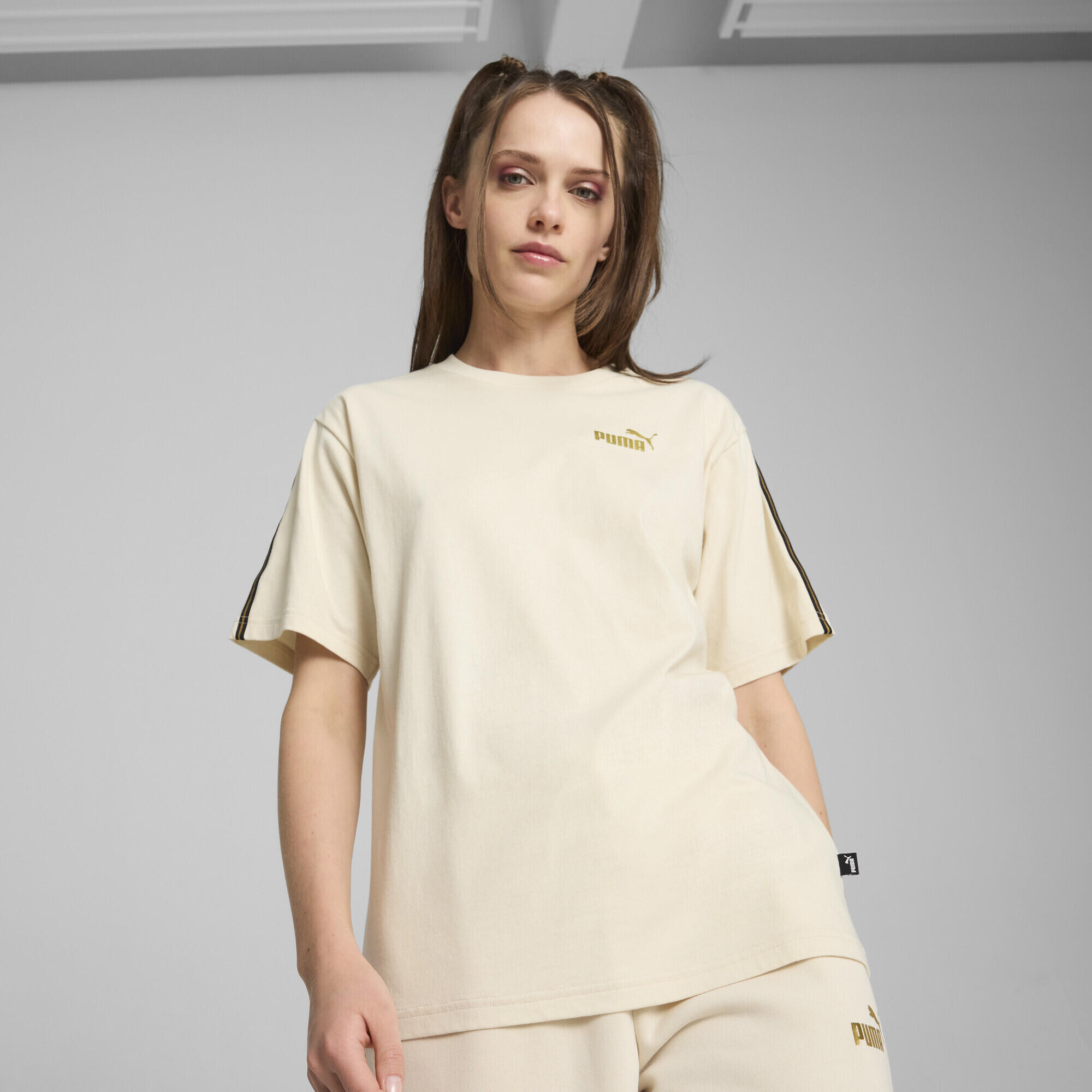T-shirt ESS TAPE MINIMAL GOLD Femme PUMA Alpine Snow White 3/6