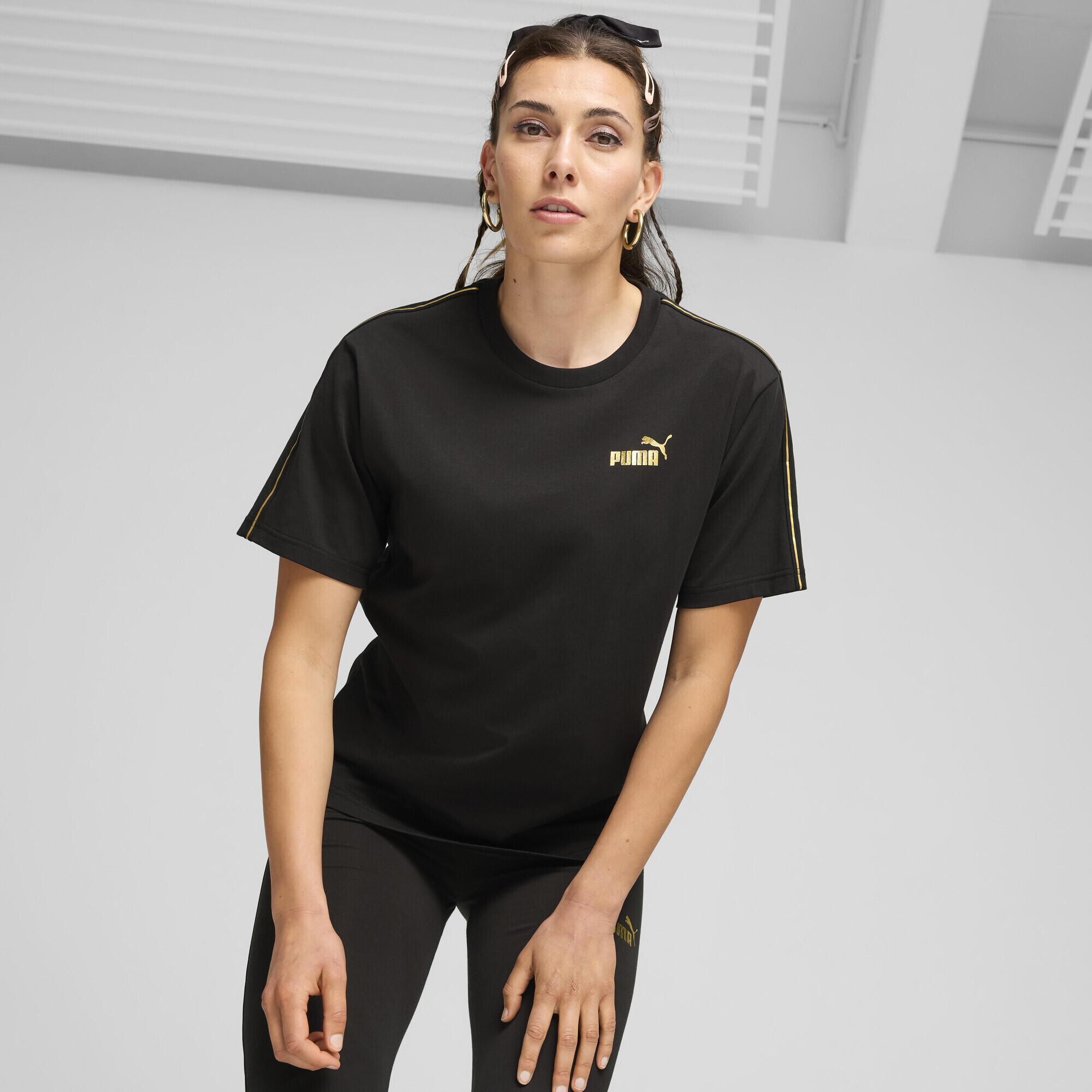 ESS TAPE MINIMAL GOLD T-Shirt Damen PUMA Black 3/6