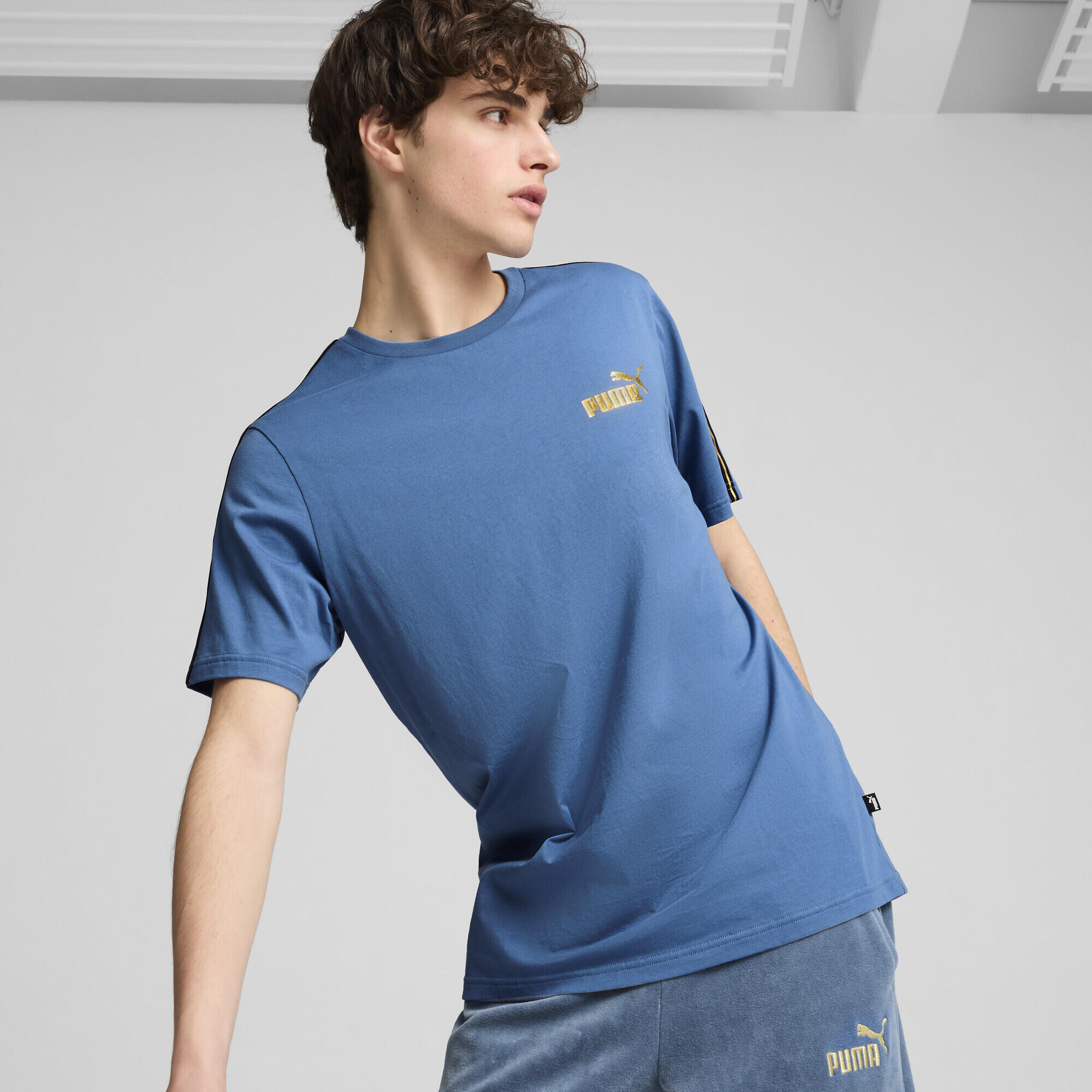 T-shirt ESS TAPE MINIMAL GOLD da uomo PUMA Blue Horizon 2/6