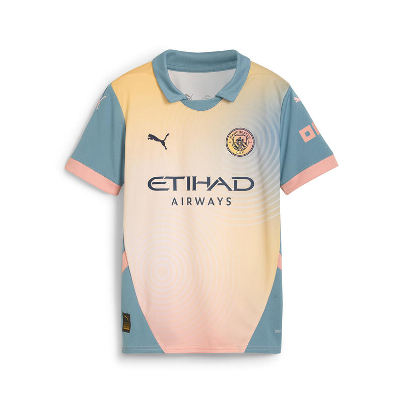 Manchester City 24/25 vierde shirt voor jongeren PUMA Rosebay Bold Blue Pink