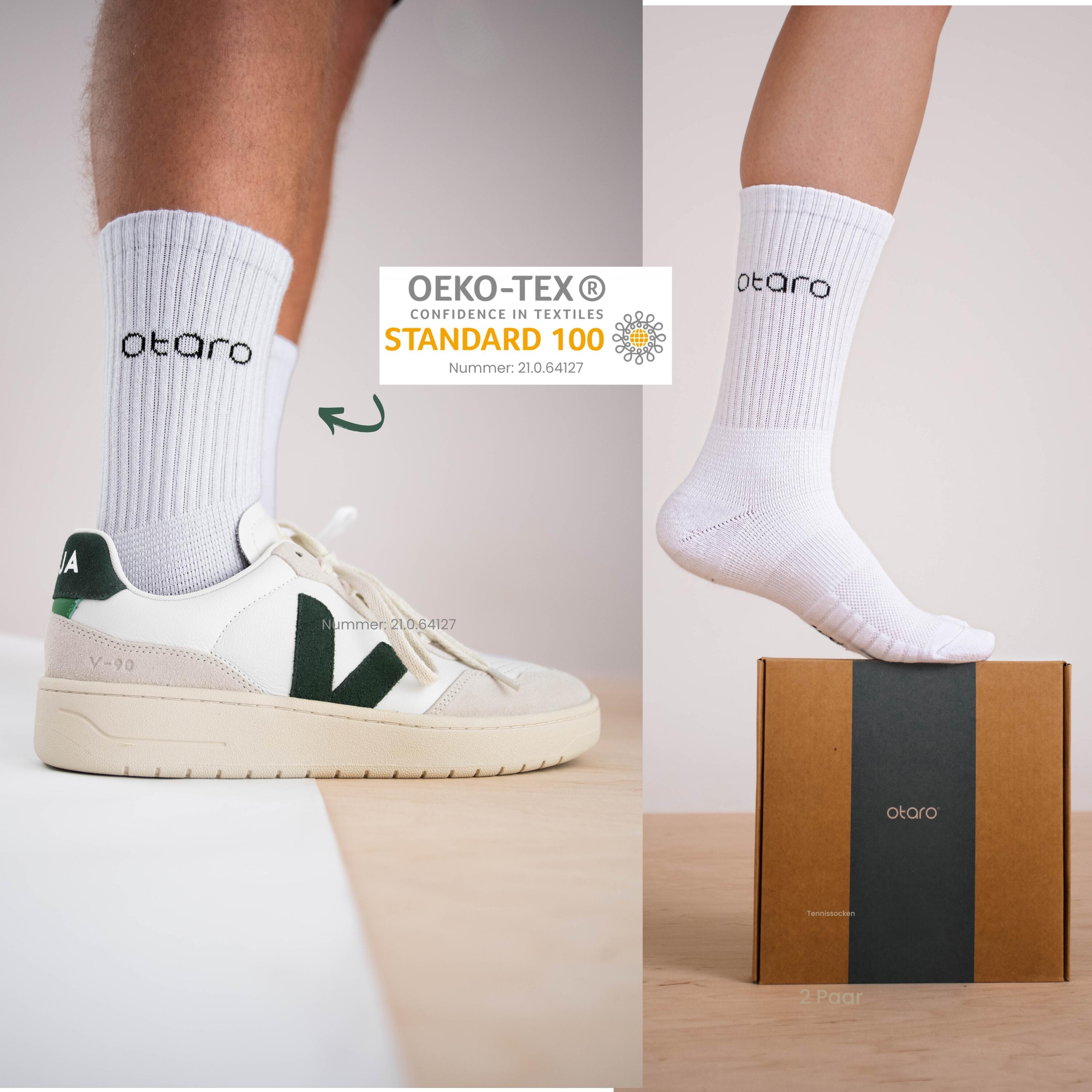 Chaussettes de Tennis Otaro® Premium | Amorti Optimal, Respirantes | Lot de 2 6/7