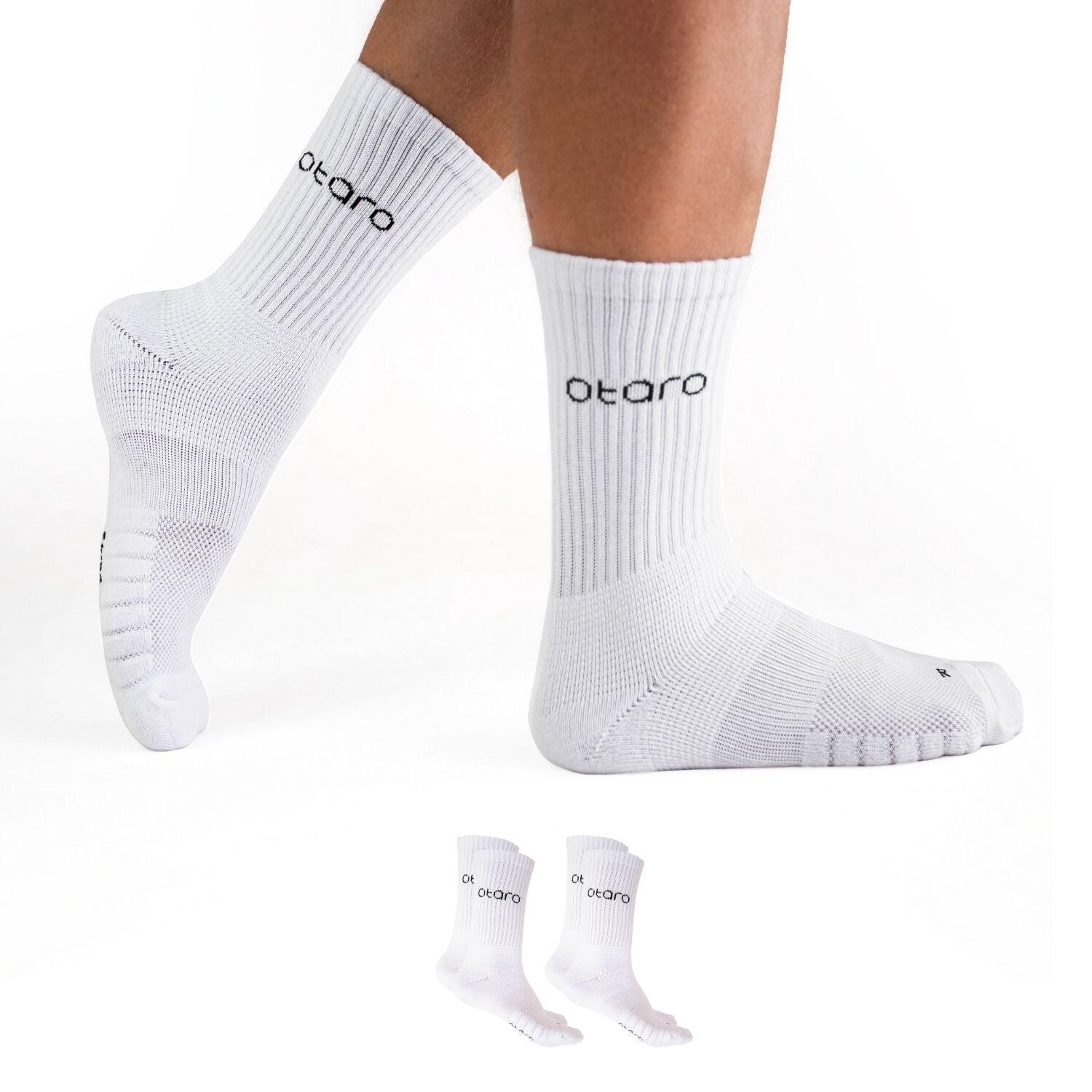 Otaro - Chaussettes De Tennis Otaro® Premium | Amorti Optimal, Respirantes | Lot De 2 - Chaussettes - Blanc|noir - Decathlon