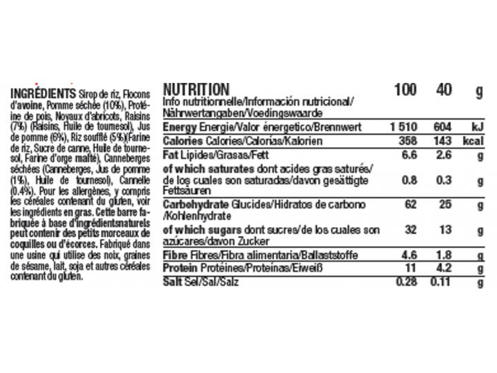 15 barres énergétiques aux céréales - bio - vegan - 40g - Pomme - Raisin 4/5