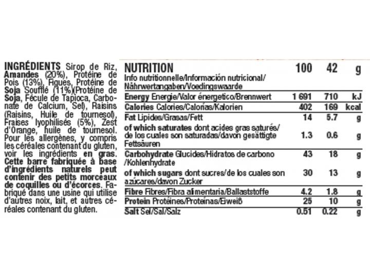 15 barres protéinées aux céréales - vegan - 40g - Amande - Fraise 4/6