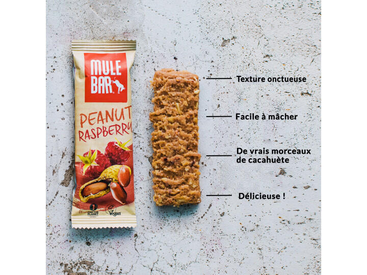 Barre énergétique aux céréales - vegan - 40g - Cacahuète - Framboise 5/6