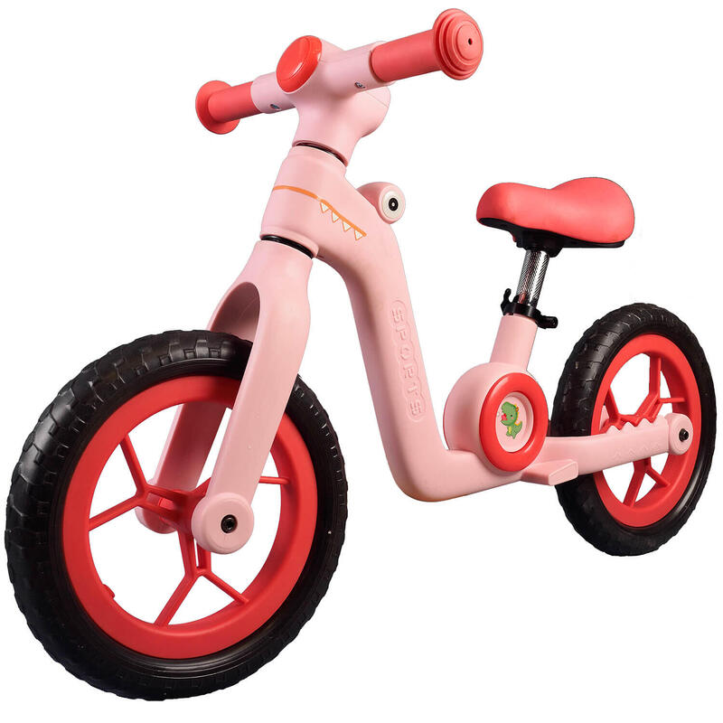 Bicicleta fara pedale pentru copii Little Dino, 12 inch, roz