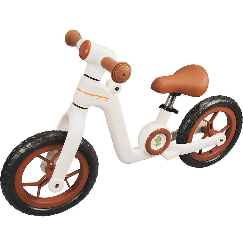 Bicicleta fara pedale pentru copii Little Dino, 12 inch, alb