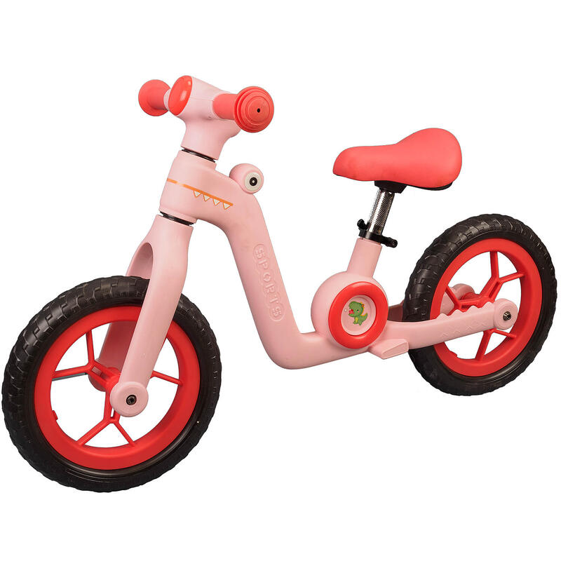 Bicicleta fara pedale pentru copii Little Dino, 12 inch, roz