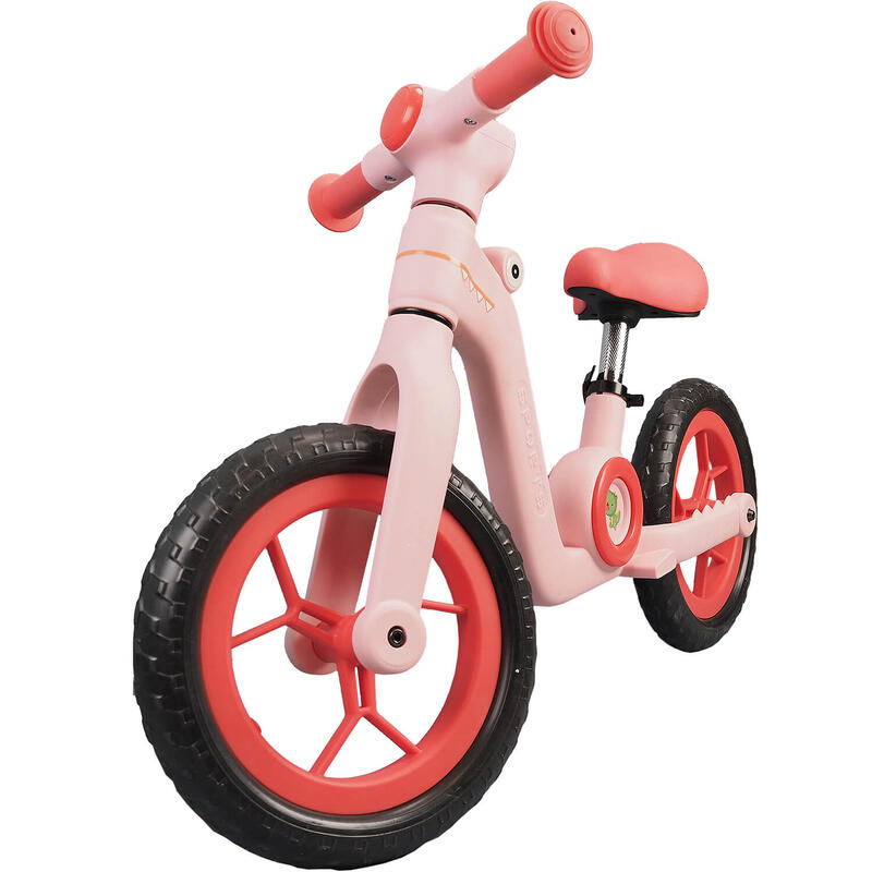 Bicicleta fara pedale pentru copii Little Dino, 12 inch, roz