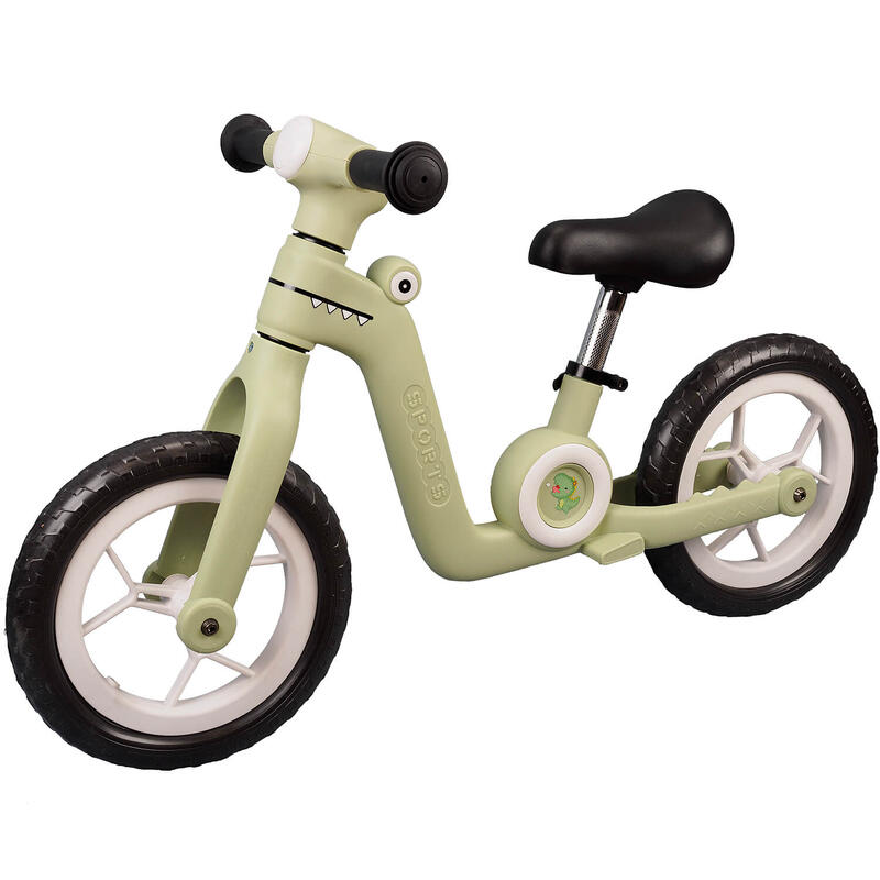 Bicicleta fara pedale pentru copii Little Dino, 12 inch, vernil