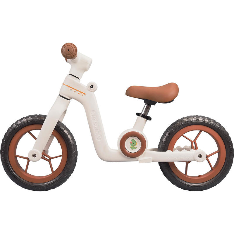 Bicicleta fara pedale pentru copii Little Dino, 12 inch, alb