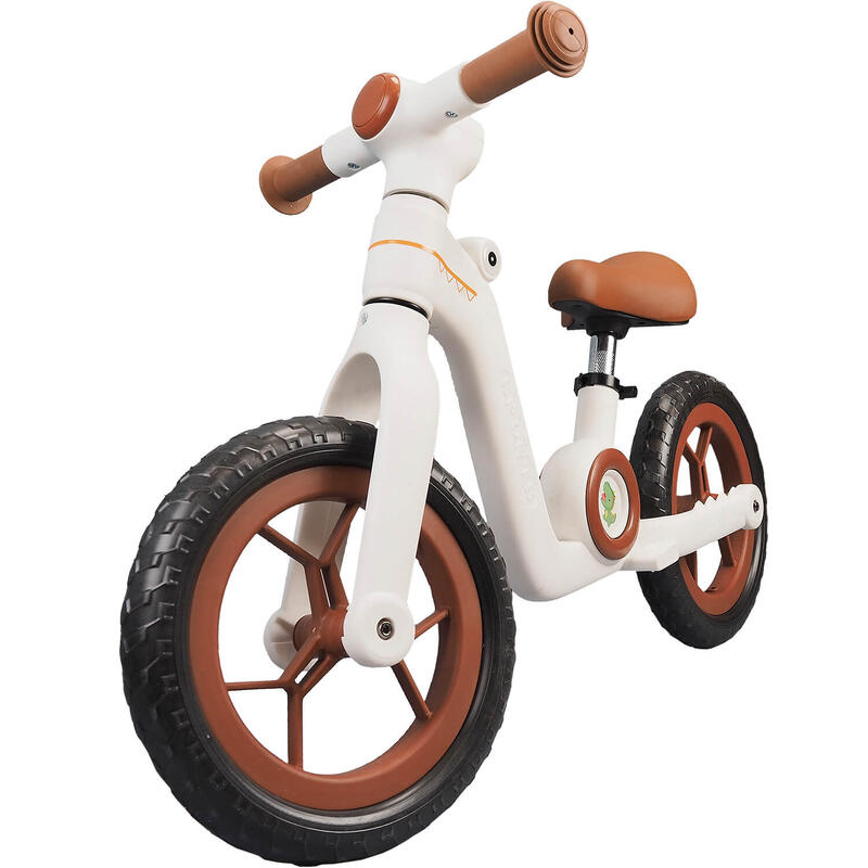 Bicicleta fara pedale pentru copii Little Dino, 12 inch, alb