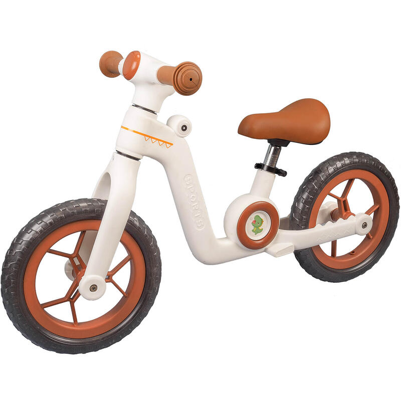 Bicicleta fara pedale pentru copii Little Dino, 12 inch, alb