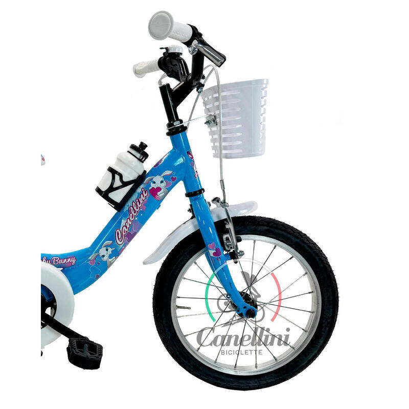 Bicicletă pentru fete Canellini VENERE 16" BABY BUNNY - Bleu