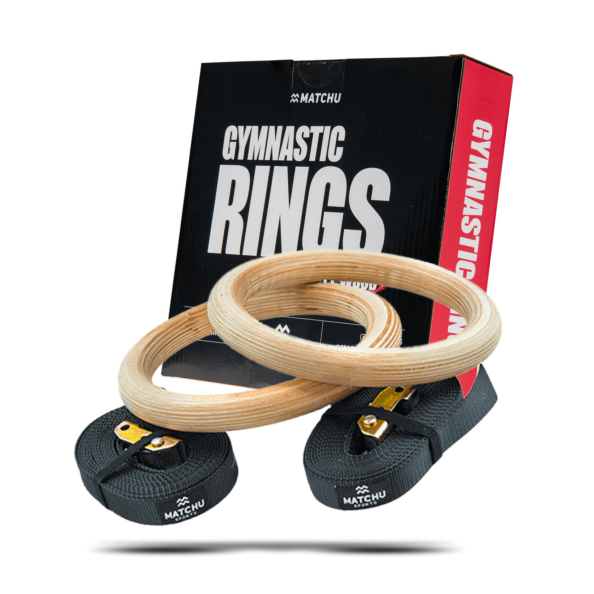 MATCHU SPORTS Turnringe - Gymringe - Gymnastikringe - aus Holz - Ø 23 cm