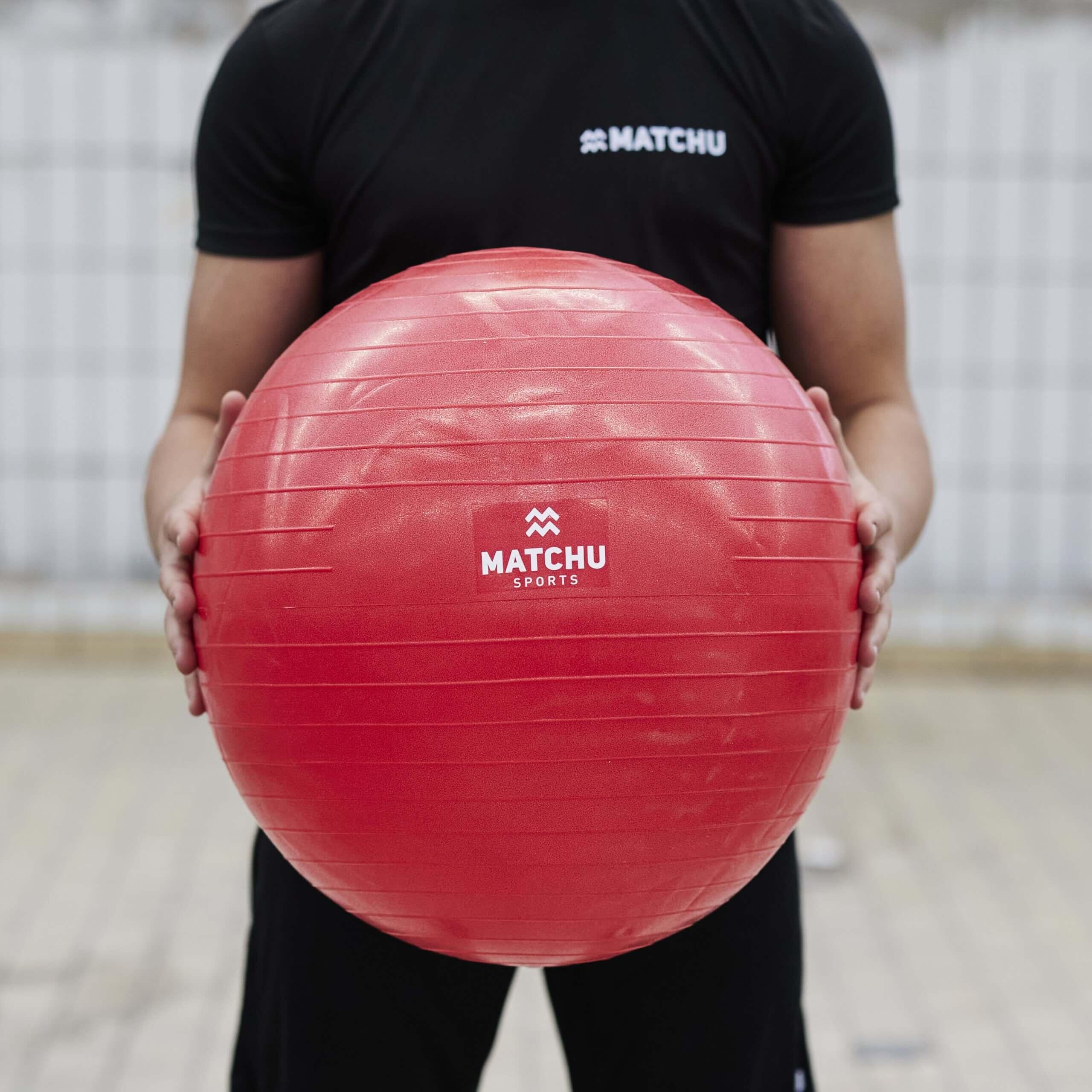 Gymbal / fitness bal / swiss ball 55cm - rood - Ø 55cm 4/7