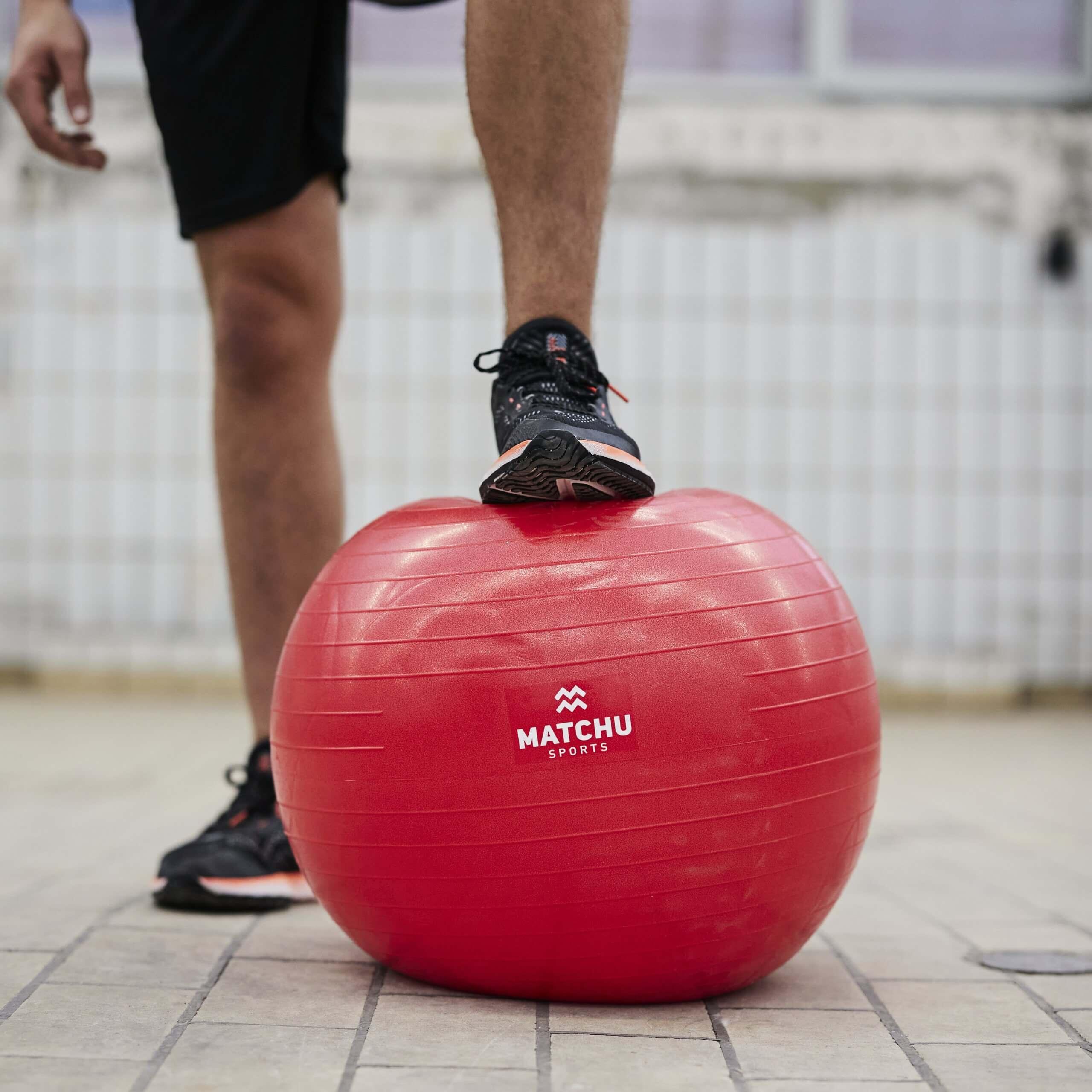 Gymbal / fitness bal / swiss ball 55cm - rood - Ø 55cm 7/7