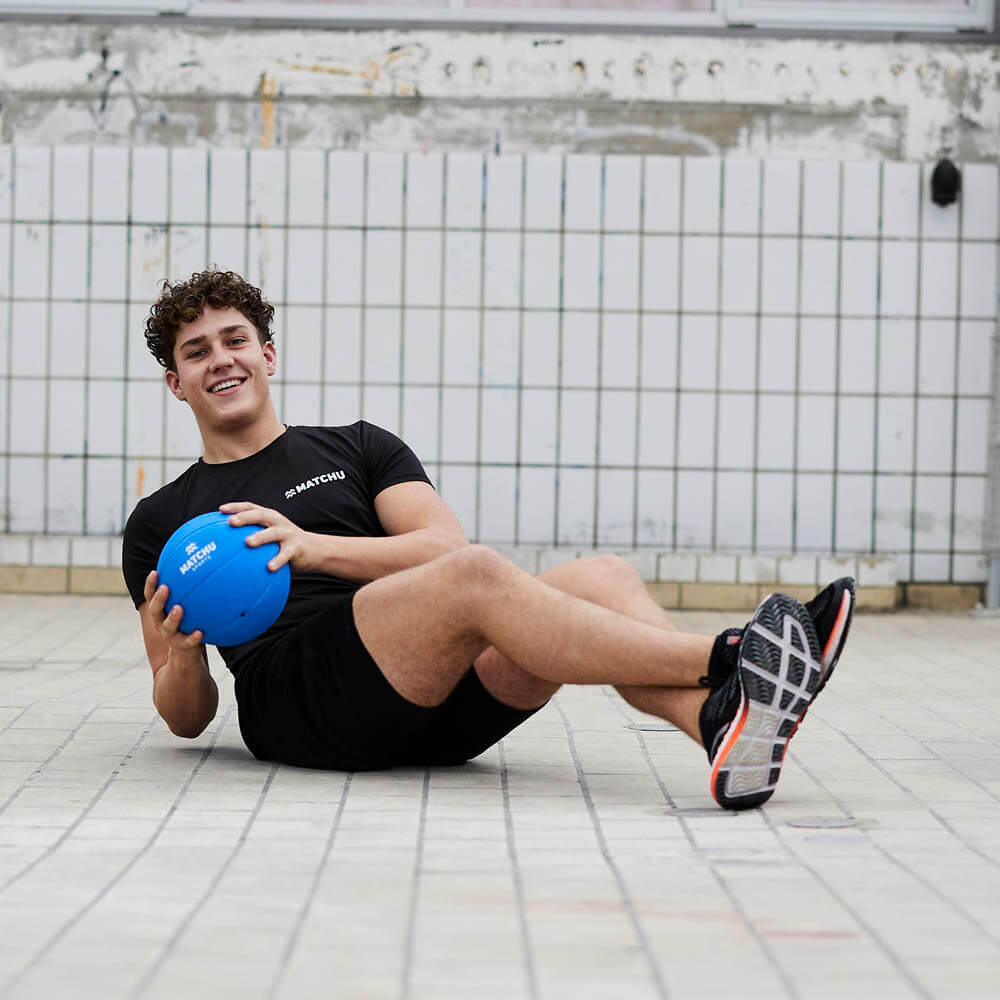 Palla Medica - Palle Mediche - Medicine Ball - Gomma - 4KG - Blu 5/7