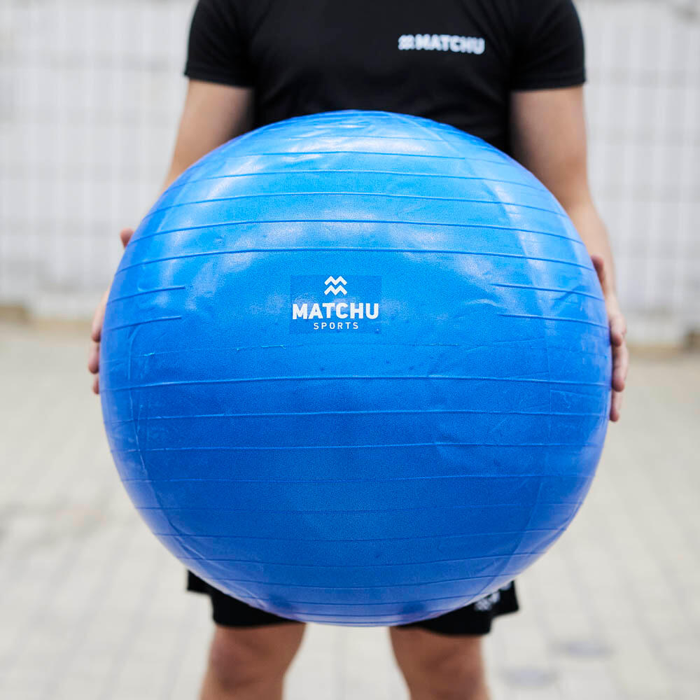 Gymbal / fitness bal / swiss ball 75cm - blauw - Ø 75cm 4/5