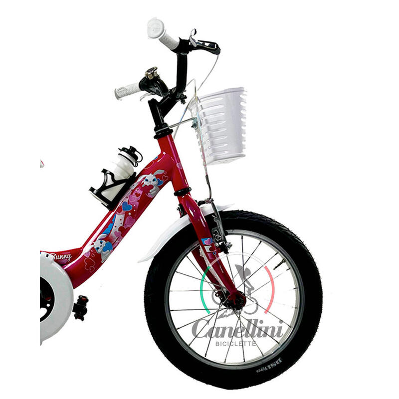 Bicicletă pentru fete Canellini VENERE 16" BABY BUNNY - Fucsia