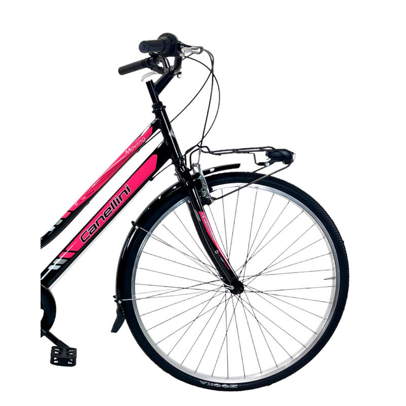 Vélo de ville Moving  28" femme - Noir/Fuchsia