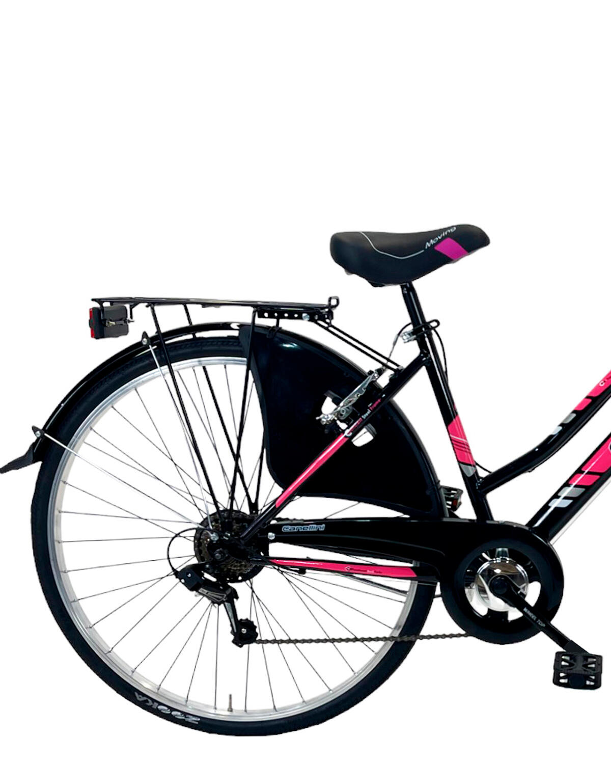 Stadsfiets MOVING 28" dame  - Zwart/Fuchsia 3/3