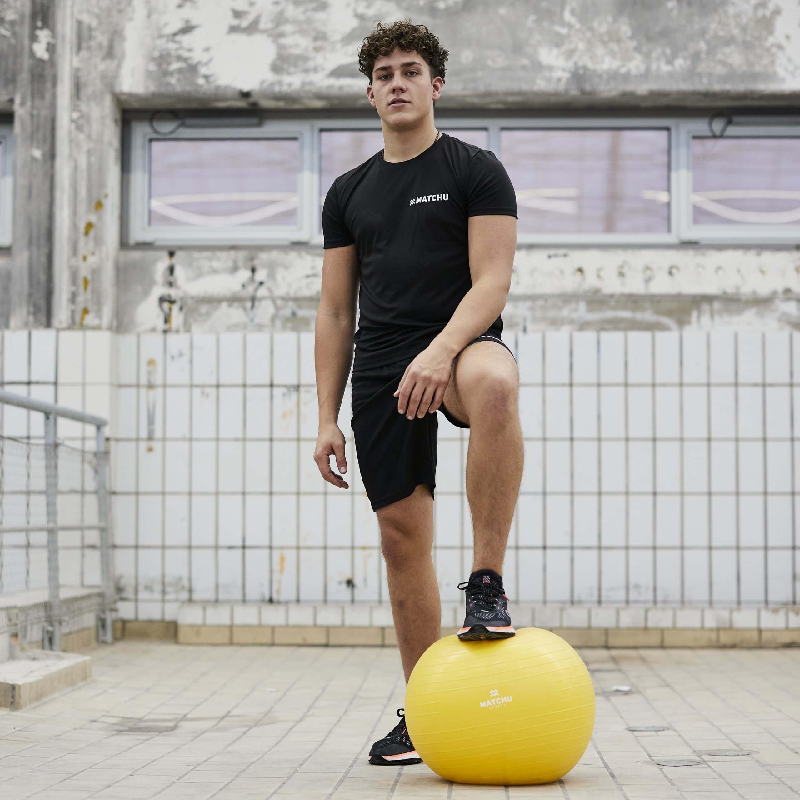 Fitball - Gymball - Pala Fitness - Pilates - Yoga - Ginnastica - 45 CM - Giallo 5/7