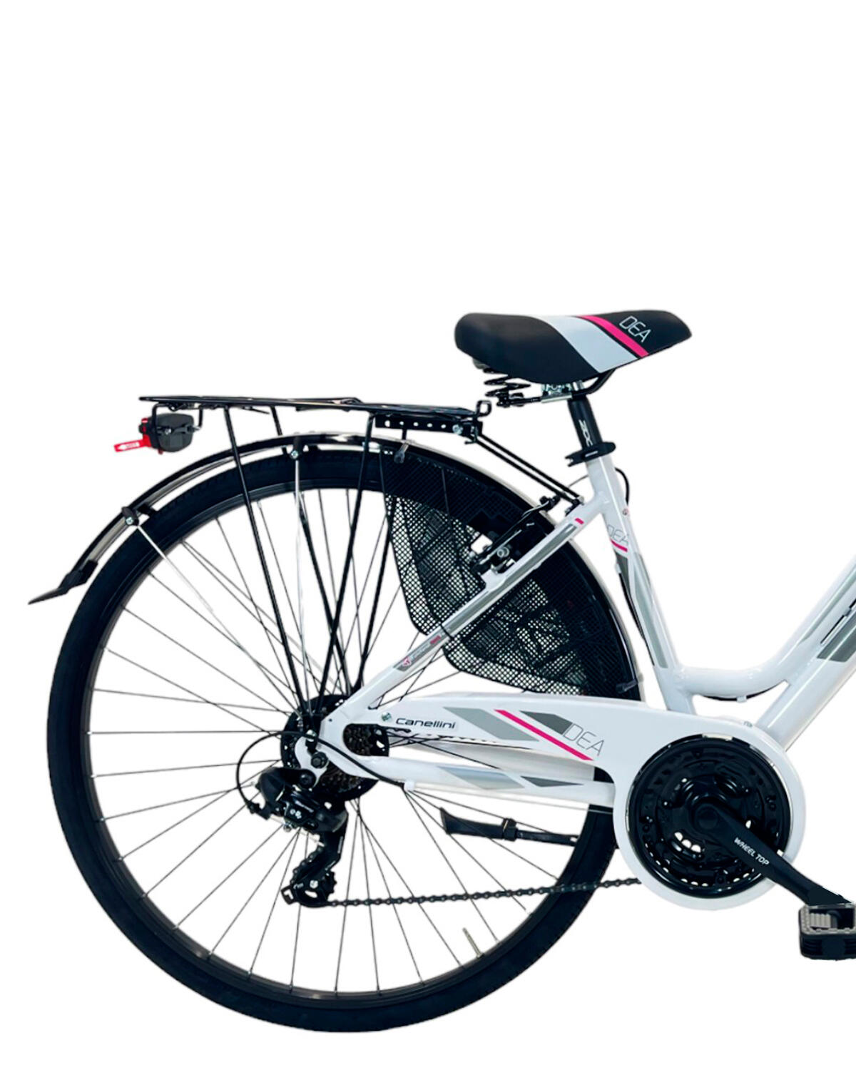 Bicicleta de cidade DEA mulher - Branco/Fúcsia 3/3