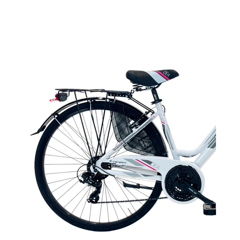 Vélo de ville Dea femme - Blanc/Fuchsia