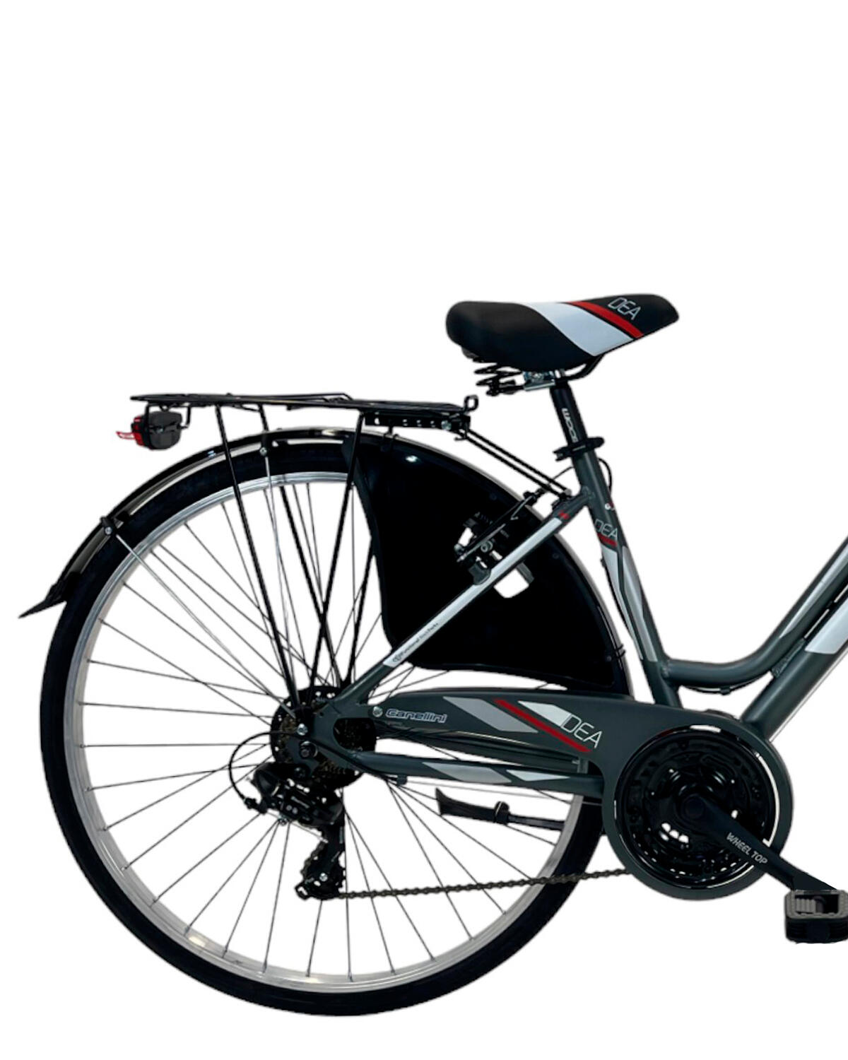 Bicicleta de cidade DEA mulher - Titânio/Vermelho 3/3