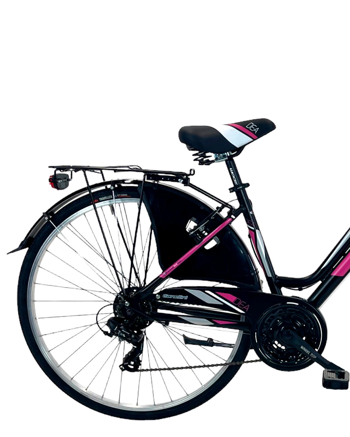 Bicicleta de cidade DEA mulher - Preto/Fúcsia 3/3