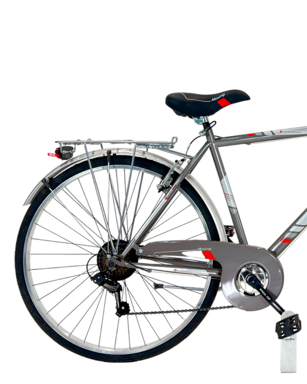 Stadsfiets MOVING 28" man - Titanium/Rood 3/3