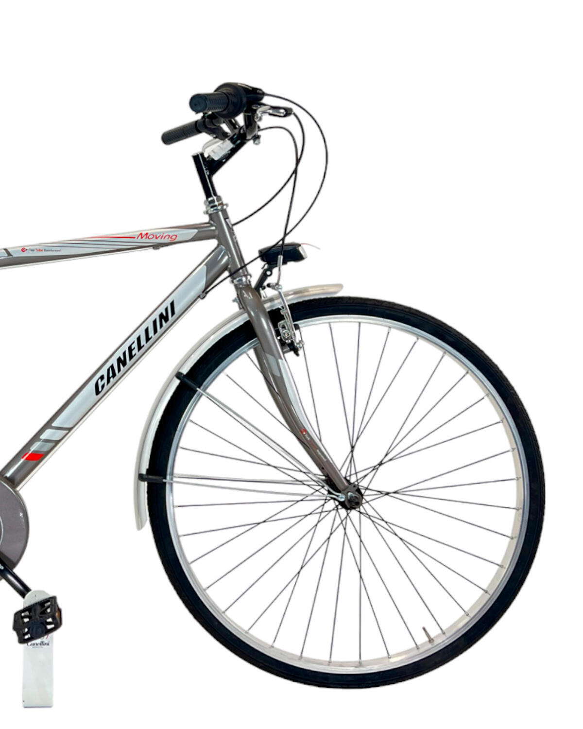 Stadsfiets MOVING 28" man - Titanium/Rood 2/3