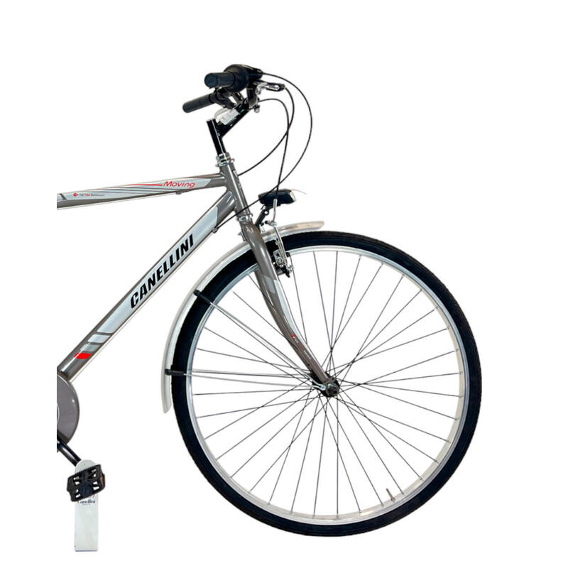 Stadsfiets Moving 28" man - Titanium/Rood