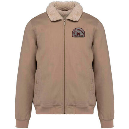 Herren Sherpa Trucker Jacke / Rollkragen / Bio-Baumwolle (Beige)