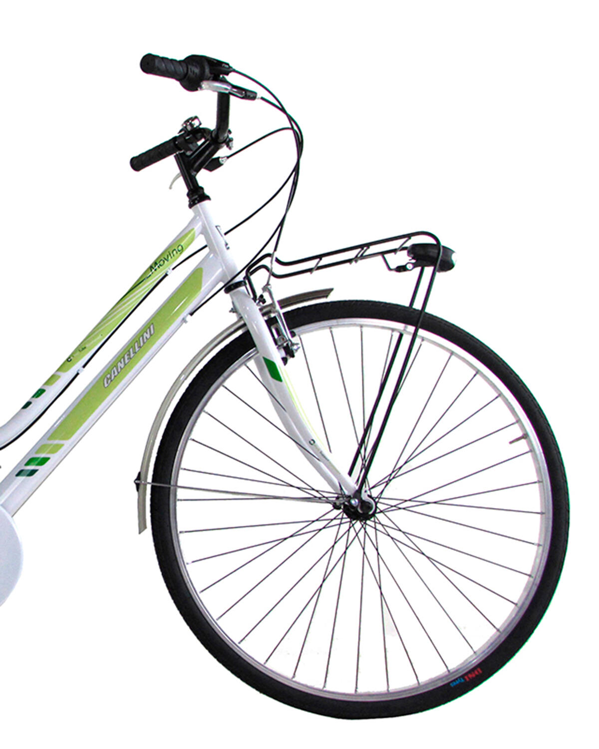 Bicicleta de cidade MOVING 28" mulher - Branco/Verde 2/3