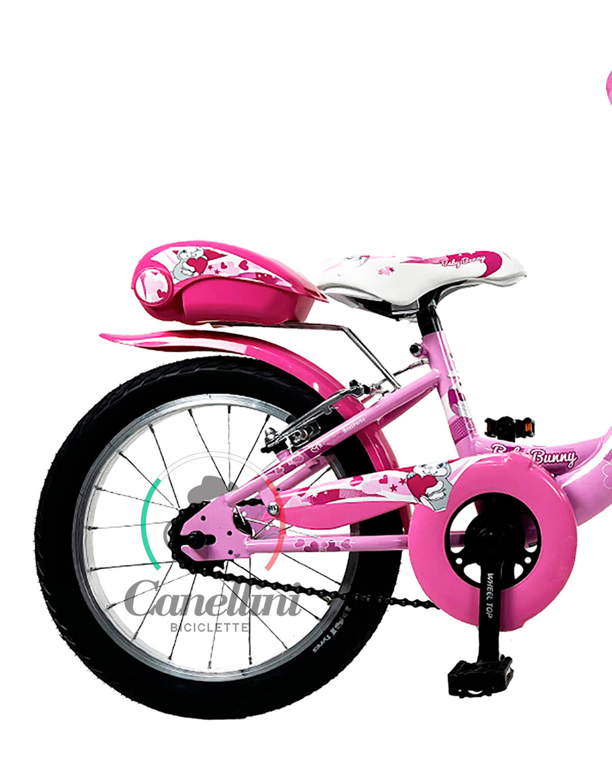 Vélo enfant Canellini VENERE 16" rose cadre acier, freins V‑Brake 3/3